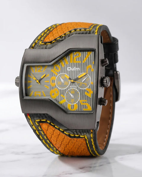 Orologio Doppio Fuso in Acciaio e Pelle — Edizione Limitata