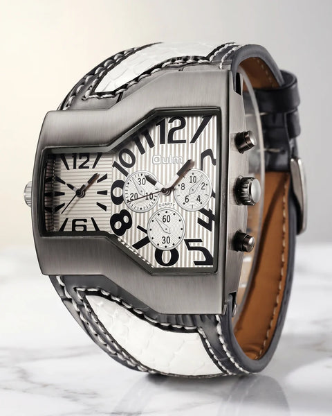 Orologio Doppio Fuso in Acciaio e Pelle — Edizione Limitata
