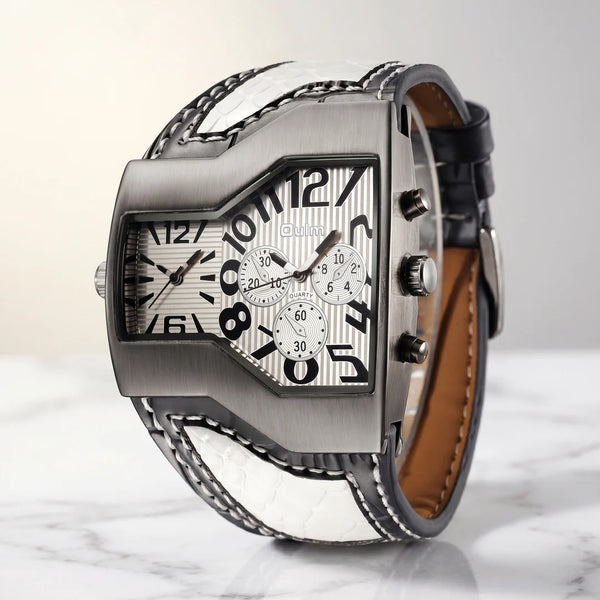 Orologio Doppio Fuso in Acciaio e Pelle — Edizione Limitata