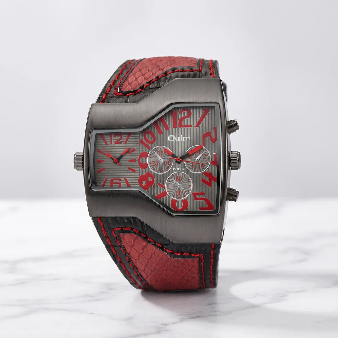 Orologio Doppio Fuso in Acciaio e Pelle — Edizione Limitata