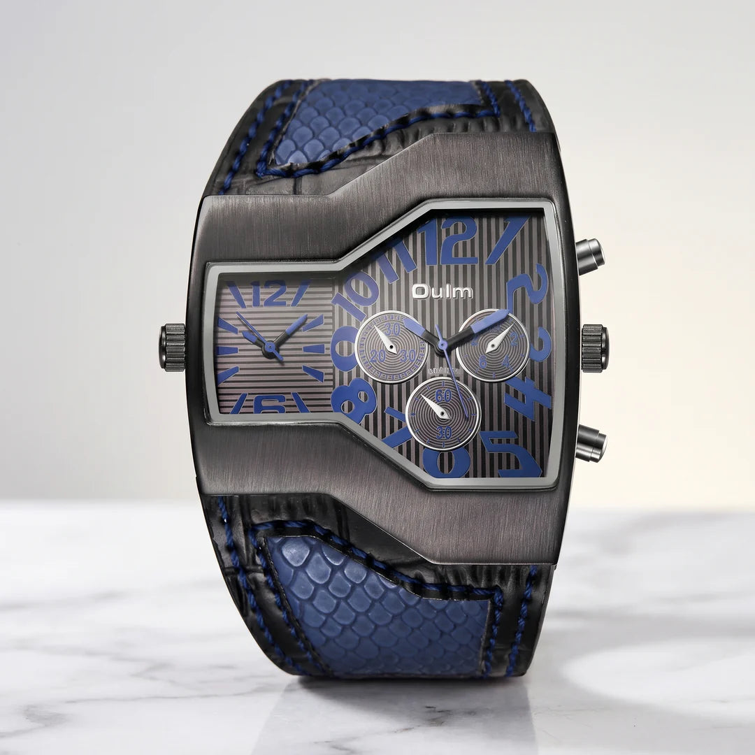 Orologio Doppio Fuso in Acciaio e Pelle — Edizione Limitata