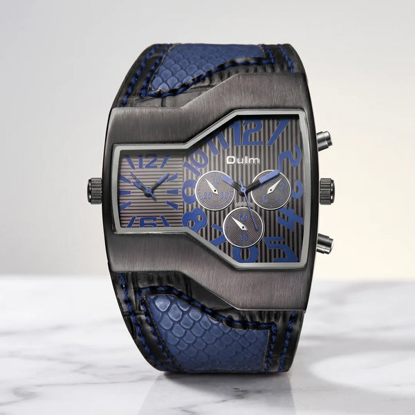 Orologio Doppio Fuso in Acciaio e Pelle — Edizione Limitata