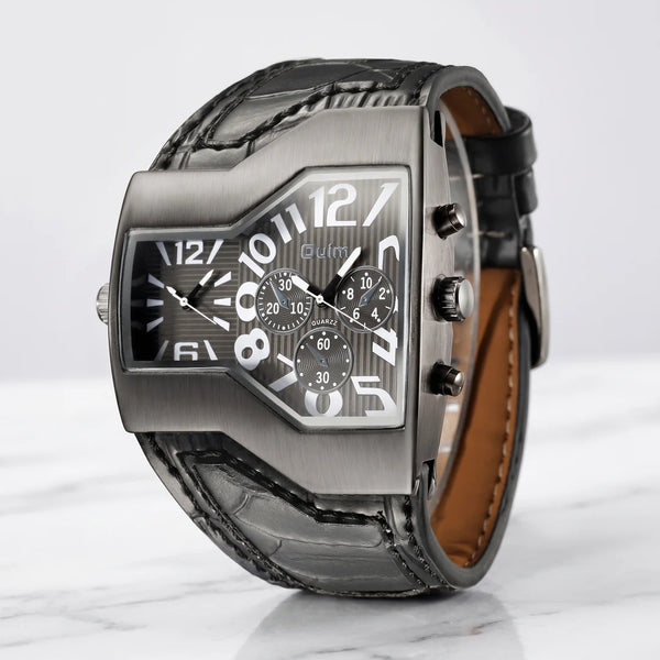 Orologio Doppio Fuso in Acciaio e Pelle — Edizione Limitata