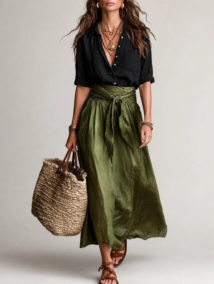 Martina | Abito Maxi Elegante e Fluido a Spalla Unica