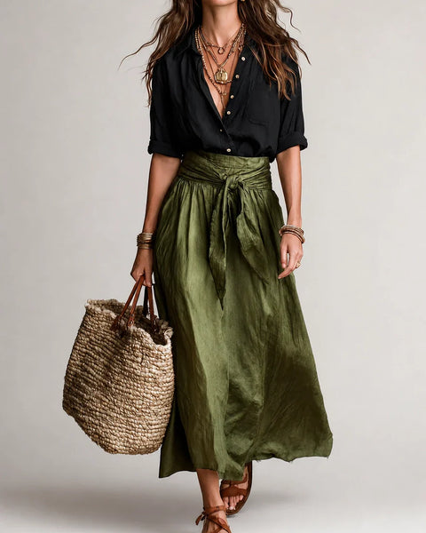 Martina | Abito Maxi Elegante e Fluido a Spalla Unica