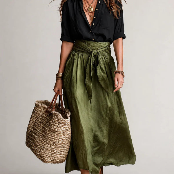 Martina | Abito Maxi Elegante e Fluido a Spalla Unica