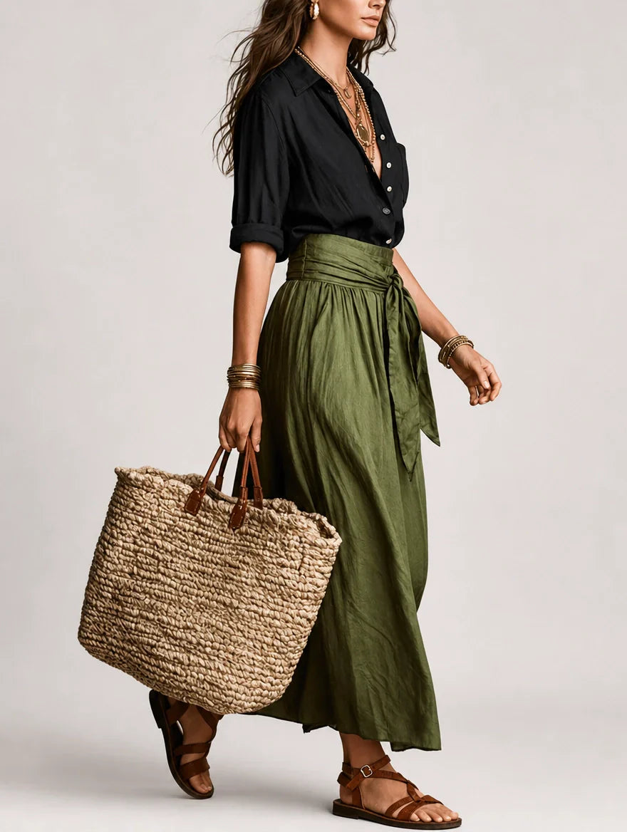 Martina | Abito Maxi Elegante e Fluido a Spalla Unica