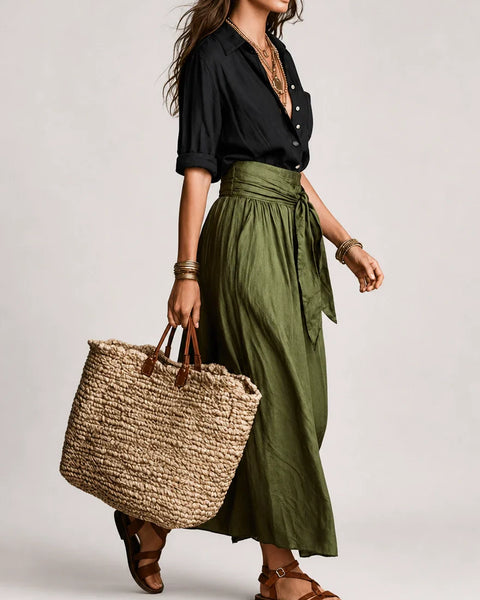 Martina | Abito Maxi Elegante e Fluido a Spalla Unica