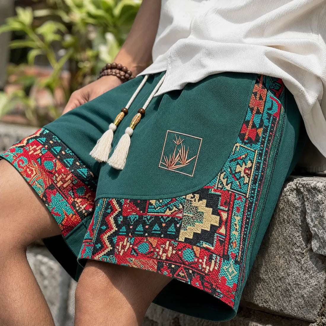 Pantaloncino Etnico Jacquard – Ricamo Artigianale
