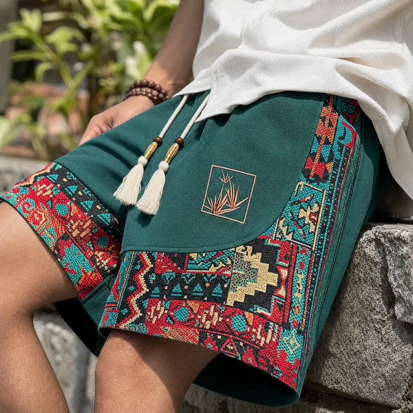 Pantaloncino Etnico Jacquard – Ricamo Artigianale