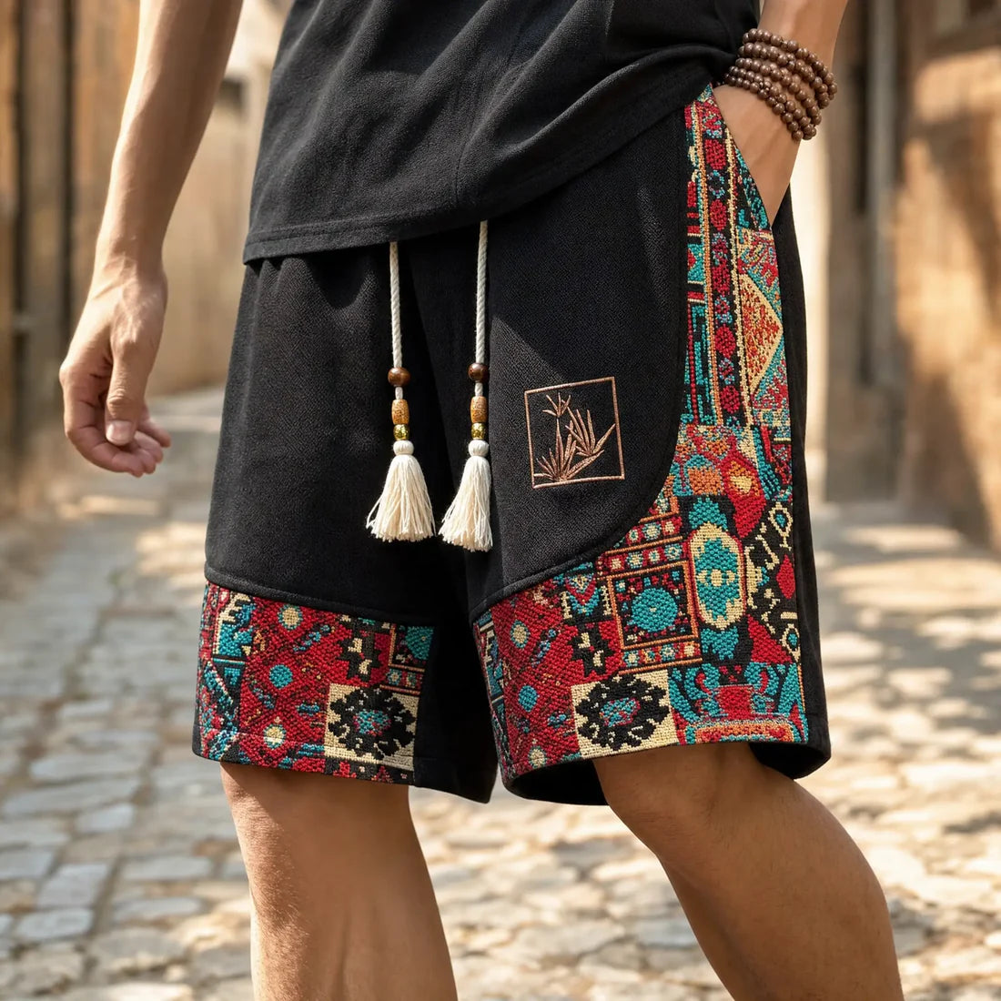 Pantaloncino Etnico Jacquard – Ricamo Artigianale