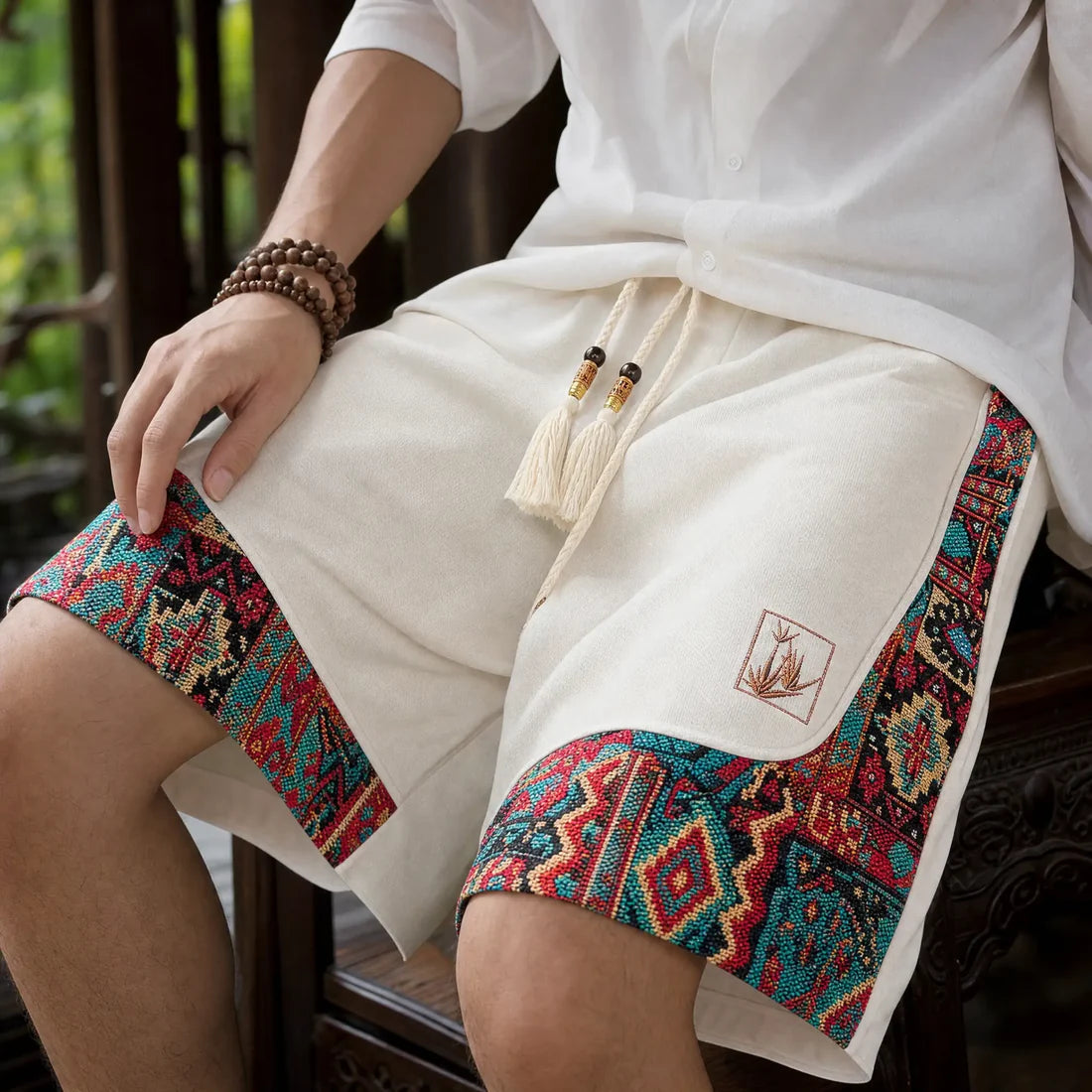 Pantaloncino Etnico Jacquard – Ricamo Artigianale
