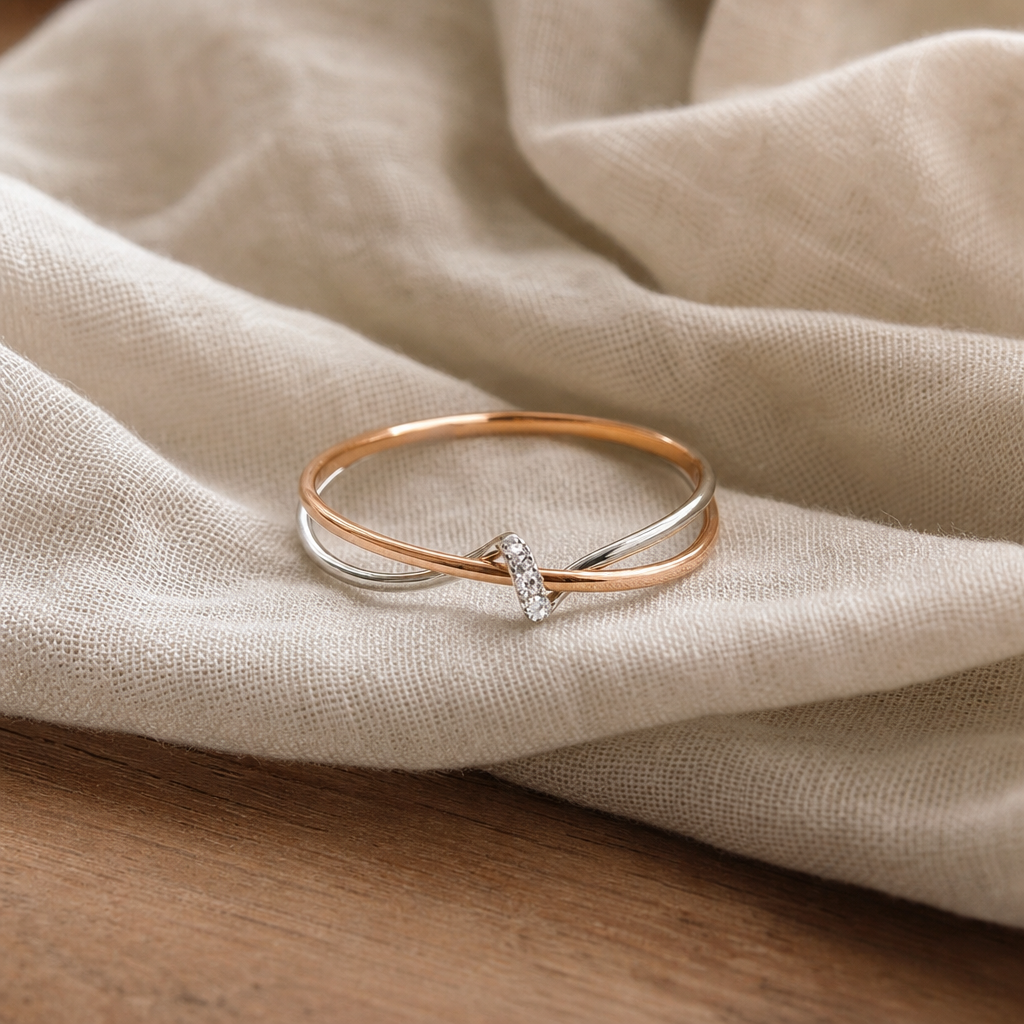 Anello Twist in Oro e Argento Prestigioso