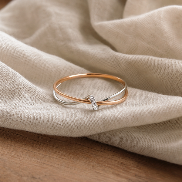Anello Twist in Oro e Argento Prestigioso