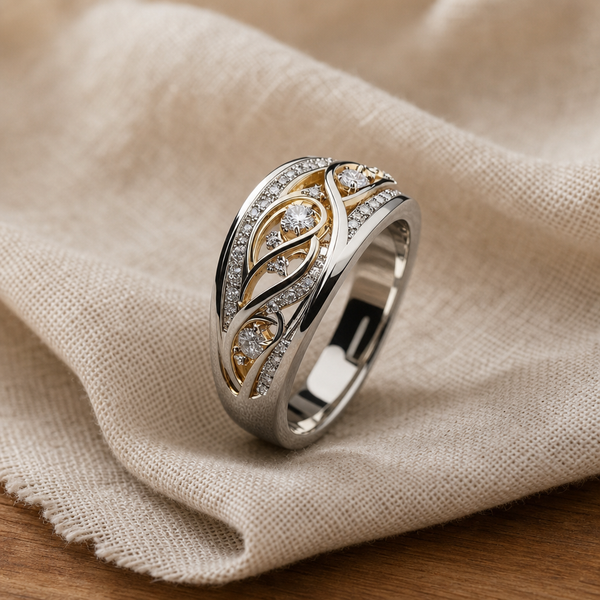 Anello Vuoto Dorato e Argentato