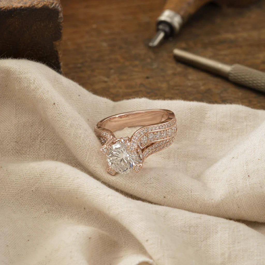 Anello vintage con zirconi