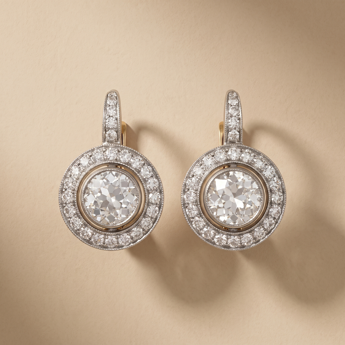 Orecchini Vintage in Cristallo Oro e Argento