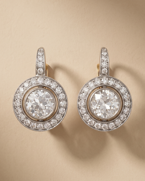 Orecchini Vintage in Cristallo Oro e Argento