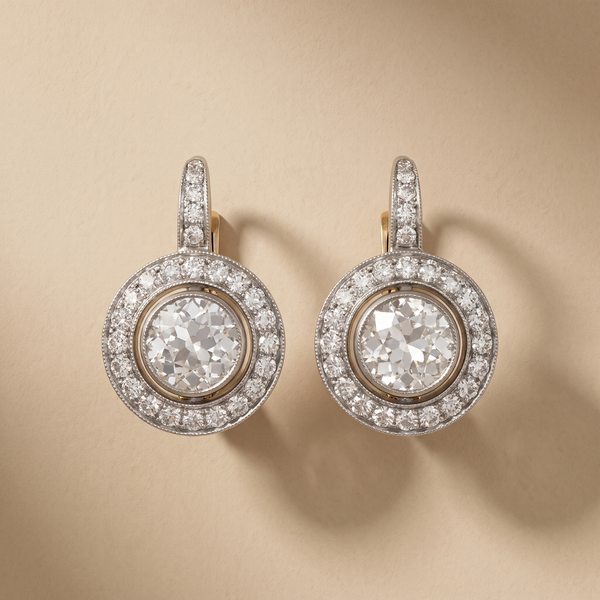 Orecchini Vintage in Cristallo Oro e Argento