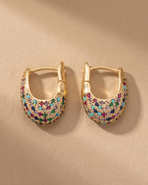 Orecchini Chic Colorati con Inlay in Cristallo