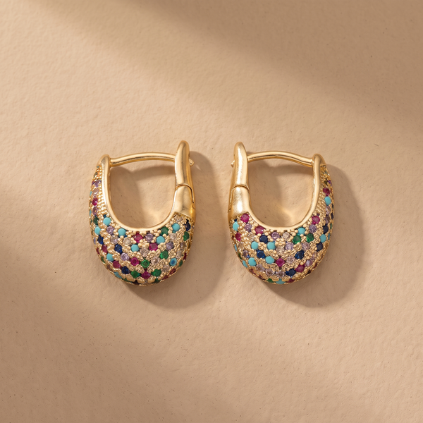 Orecchini Chic Colorati con Inlay in Cristallo