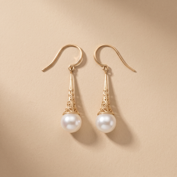 Orecchini Vintage in Perle Dorate