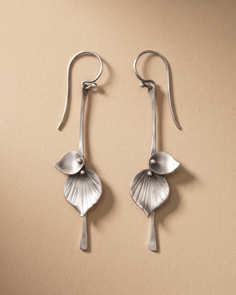 Orecchini Vintage Foglia d'Argento