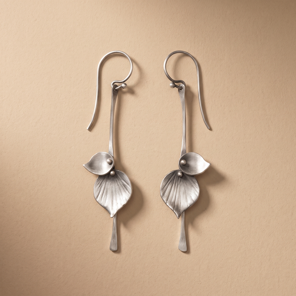 Orecchini Vintage Foglia d'Argento