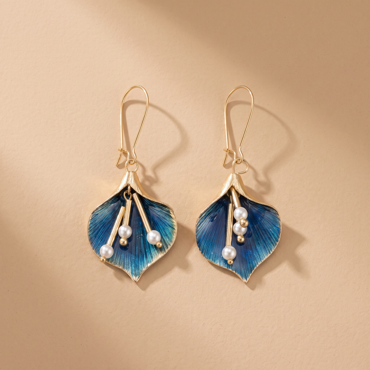 Orecchini Vintage Blue Lotus in Argento