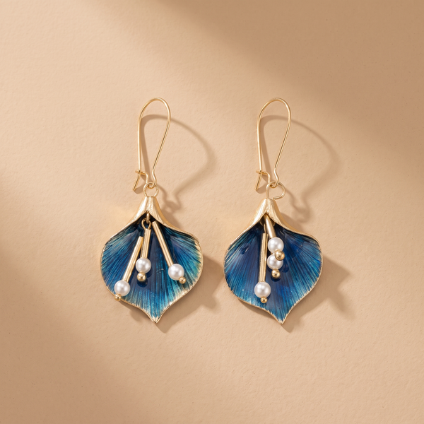Orecchini Vintage Blue Lotus in Argento