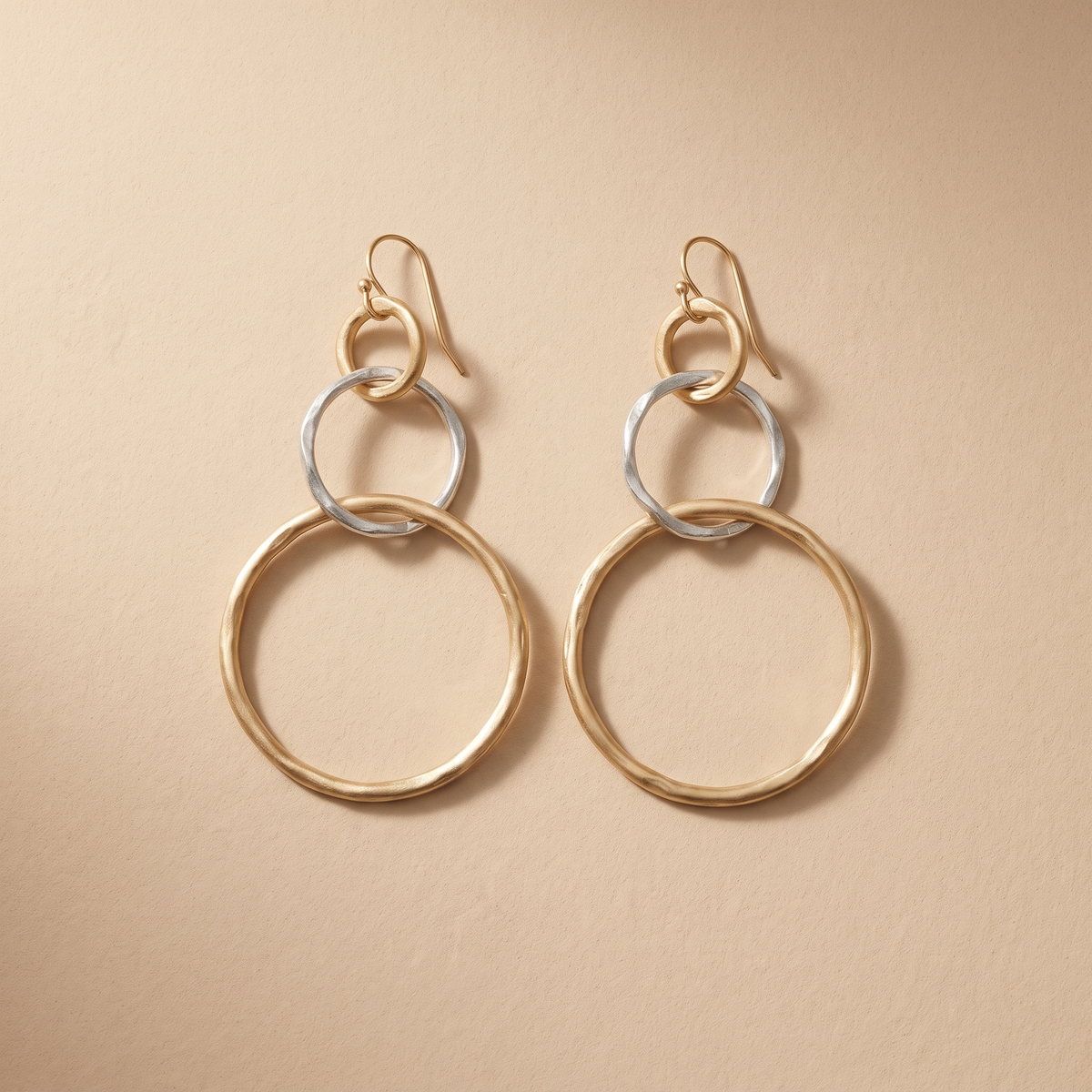 Orecchini a Cerchio Vintage in Oro e Argento