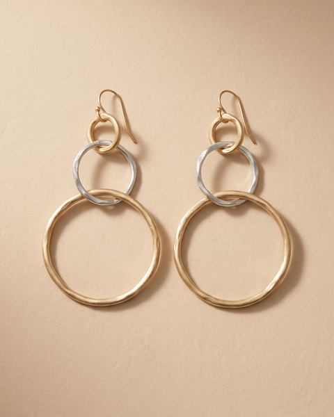 Orecchini a Cerchio Vintage in Oro e Argento