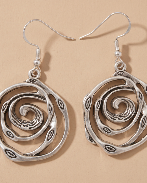 Orecchini Vintage in Argento a Labirinto