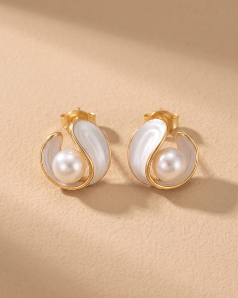 Orecchini Eleganti in Opale Bianco