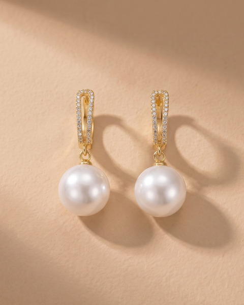 Orecchini Eleganti in Perle e Zirconia