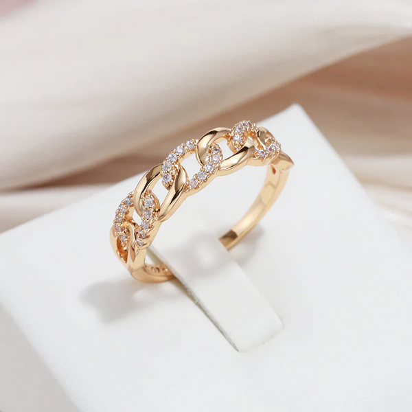 Anello chic in oro a maglie