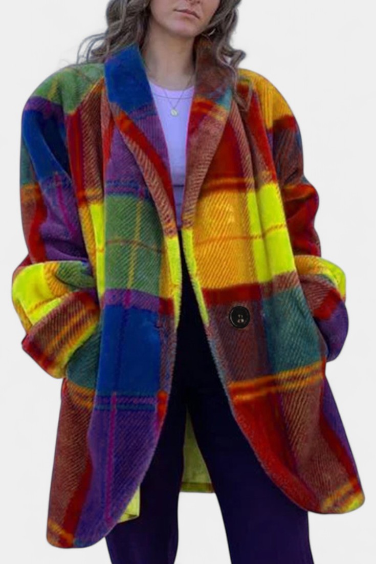 Ramona | Cappotto Oversized a Quadri Bold
