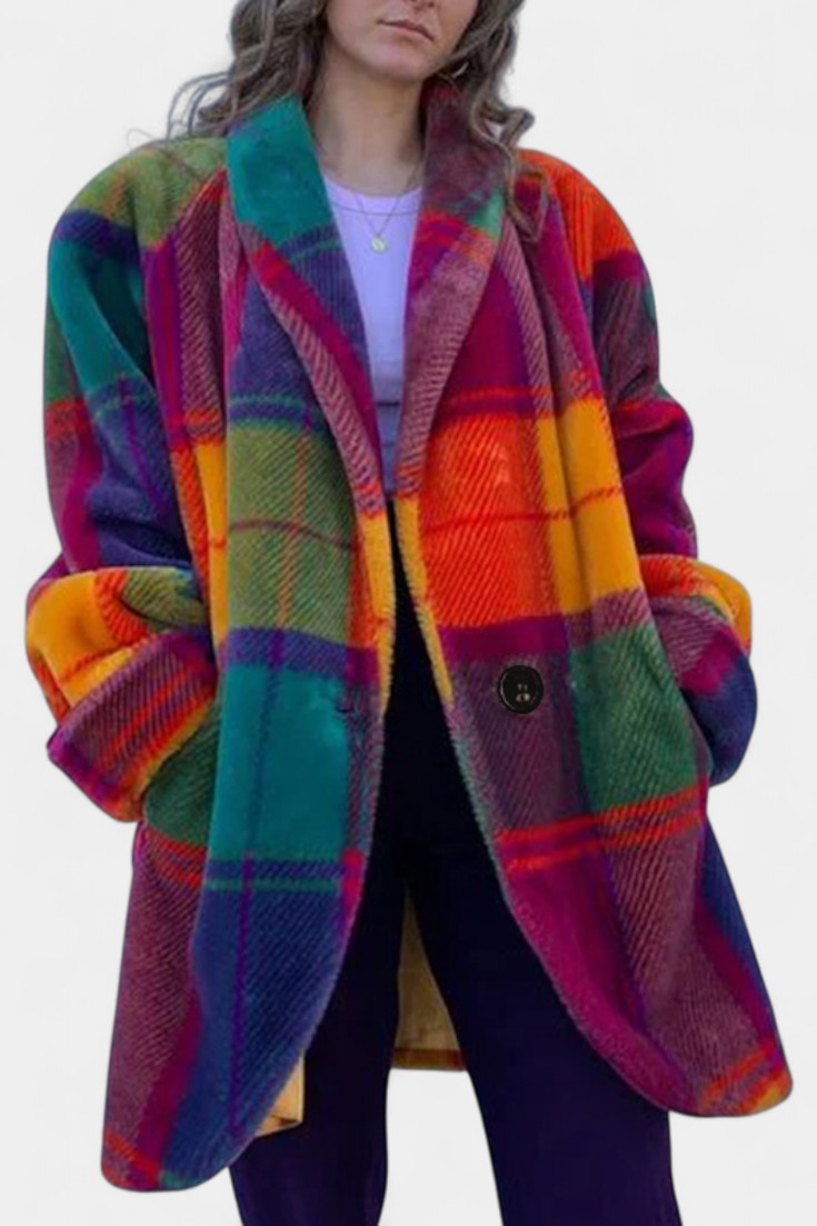 Ramona | Cappotto Oversized a Quadri Bold