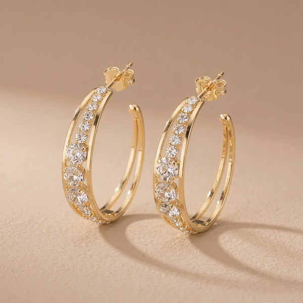 Orecchini a Cerchio Eleganti e Brillanti