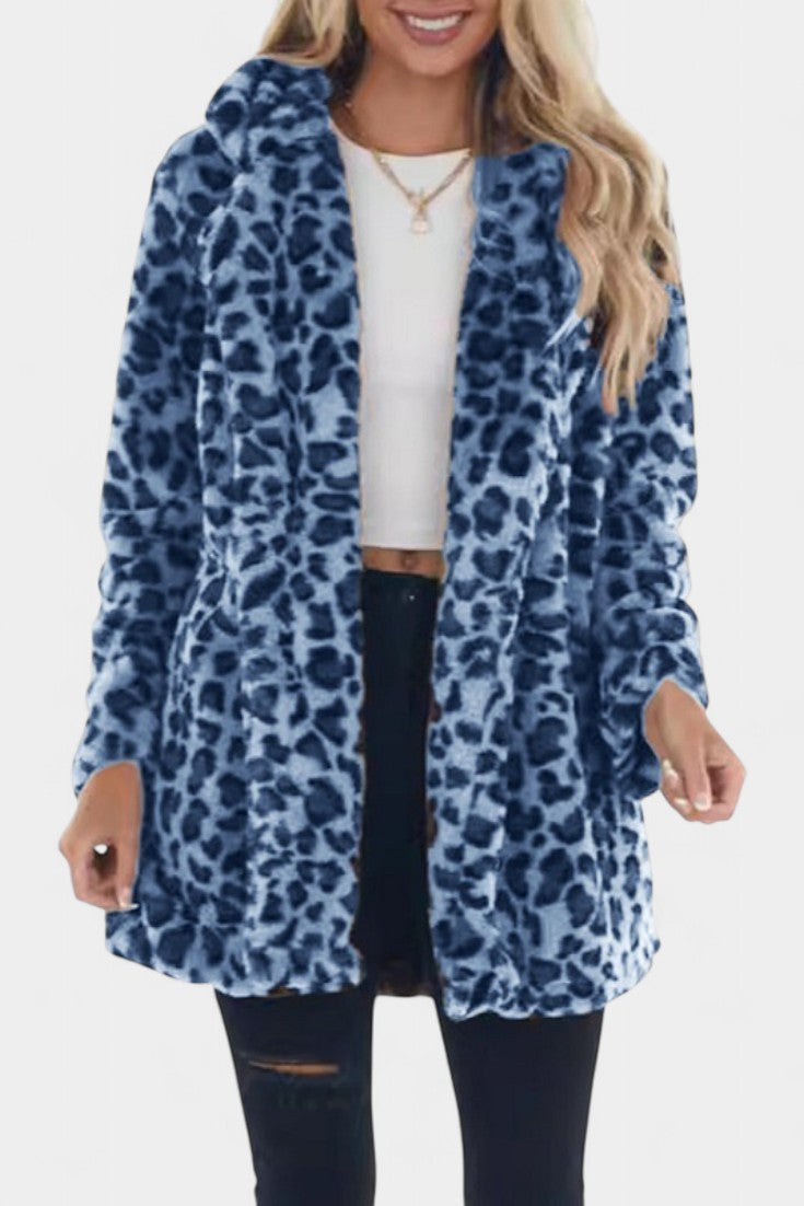 Nadine | Cappotto lungo in peluche con cappuccio