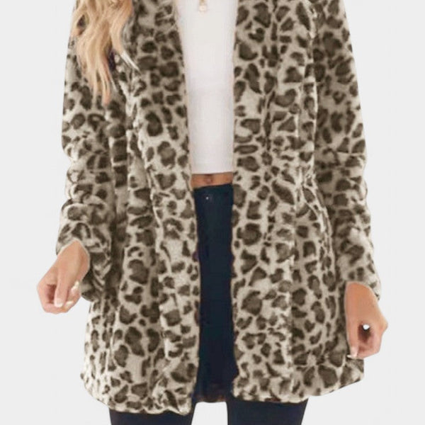 Nadine | Cappotto lungo in peluche con cappuccio