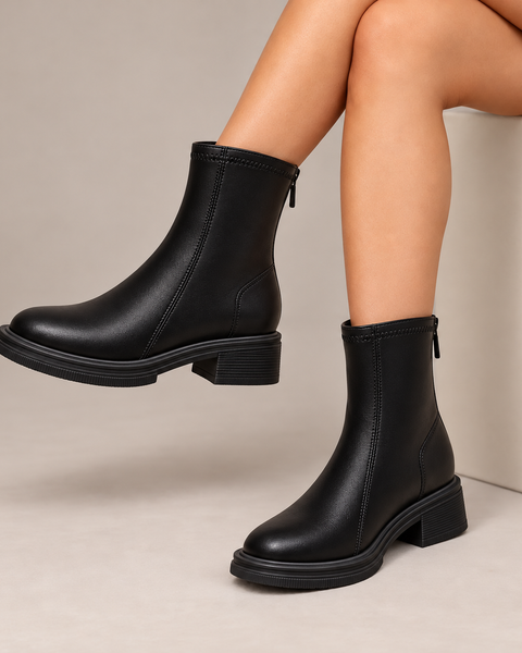 Isadora™ | Stivaletti con tacco a blocco e zip sul retro