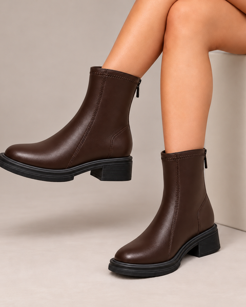 Isadora™ | Stivaletti con tacco a blocco e zip sul retro