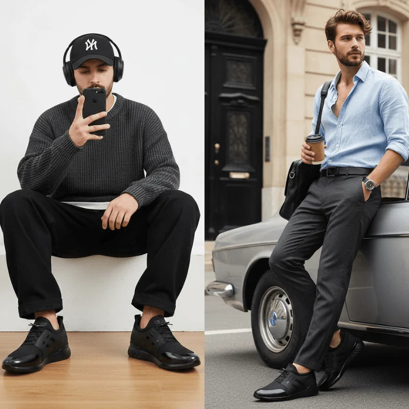 Sneaker in Pelle Nera – Stile Urbano Essenziale