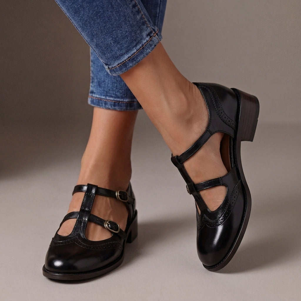 Lucinda | Mary Jane in pelle con brogue