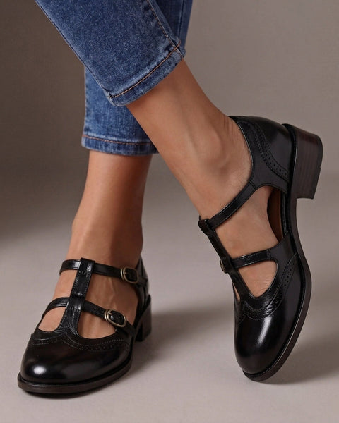 Lucinda | Mary Jane in pelle con brogue