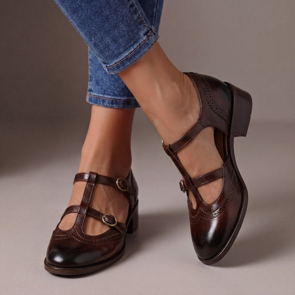 Lucinda | Mary Jane in pelle con brogue