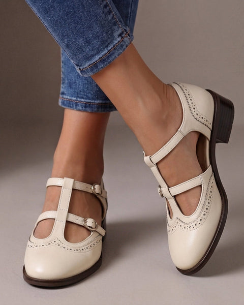 Lucinda | Mary Jane in pelle con brogue