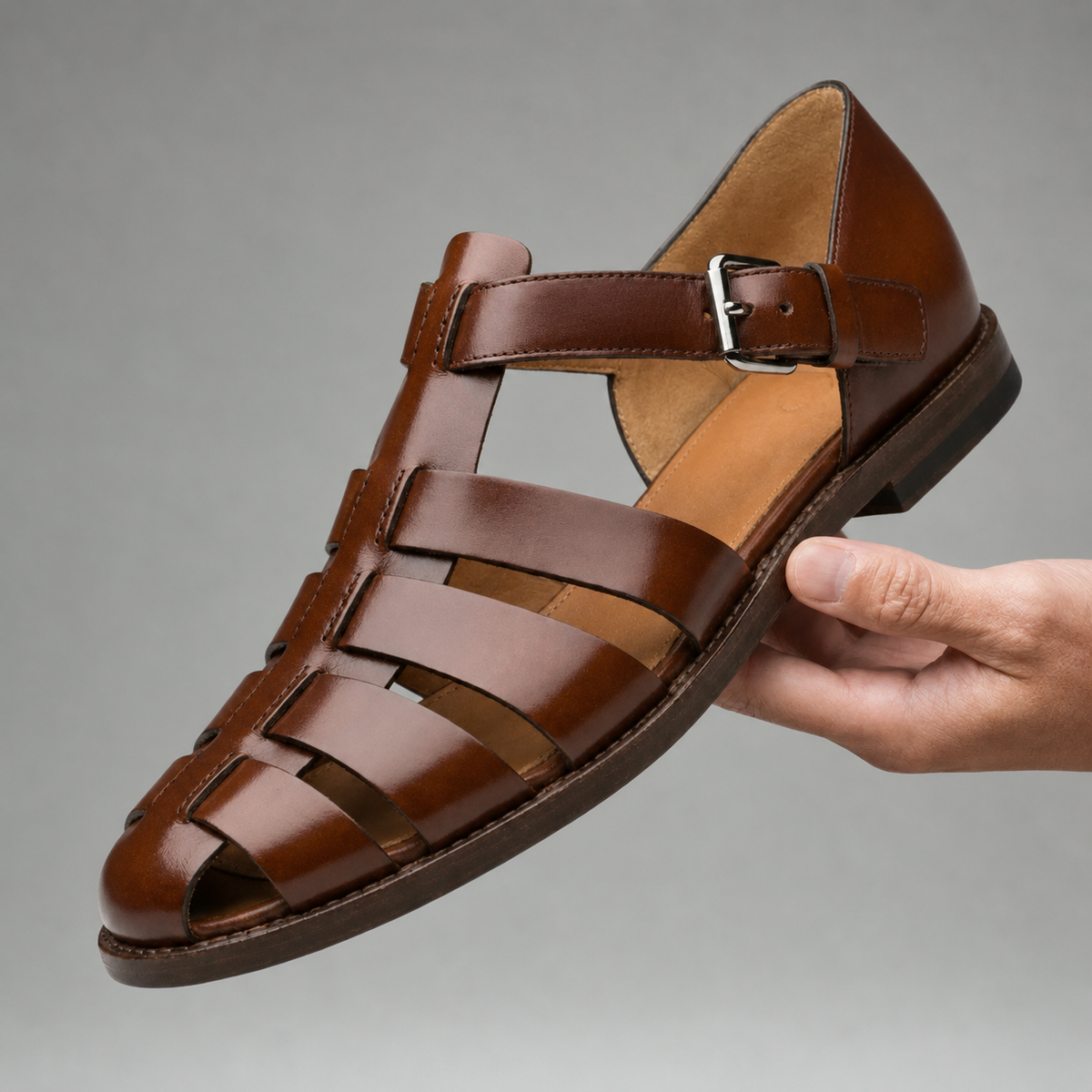 Giorgio — Sandalo Artigianale in Pelle Intrecciata