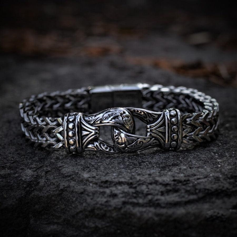 Non Arrenderti – Bracciale in acciaio con decorazioni nordiche – immagine 2
